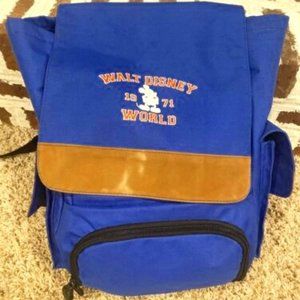 Walt Disney World Vintage 1971 Anniversary Blue Backpack, Mickey Mouse